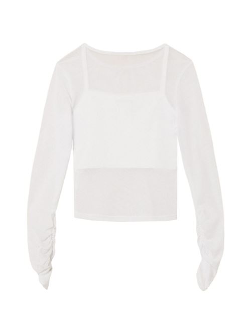 T-shirt bambina Twinset bianca a manica lunga TWINSET Kids | 261GJ218300526